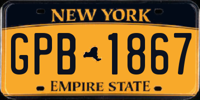 NY license plate GPB1867