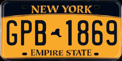 NY license plate GPB1869