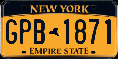 NY license plate GPB1871