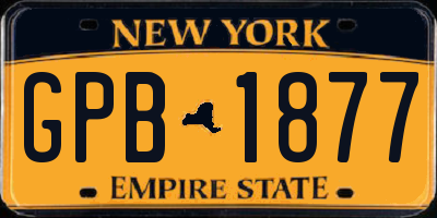 NY license plate GPB1877