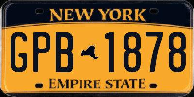 NY license plate GPB1878
