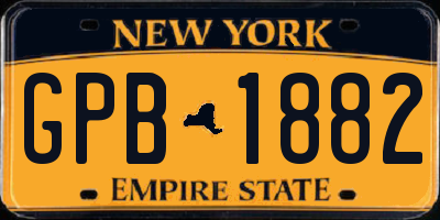 NY license plate GPB1882