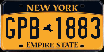 NY license plate GPB1883