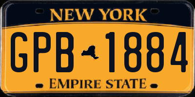 NY license plate GPB1884