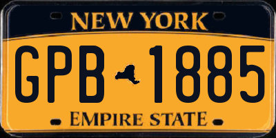 NY license plate GPB1885