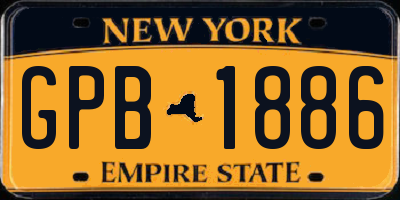 NY license plate GPB1886