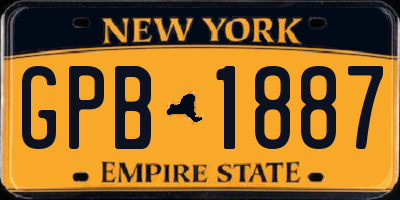 NY license plate GPB1887