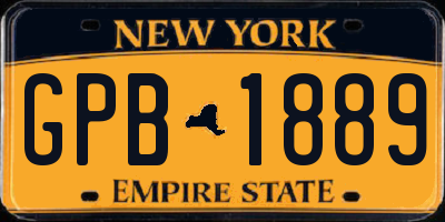 NY license plate GPB1889