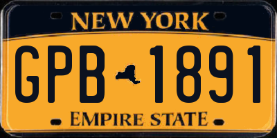 NY license plate GPB1891