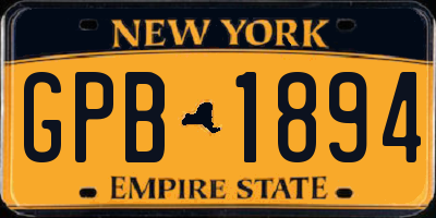 NY license plate GPB1894