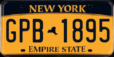 NY license plate GPB1895