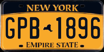 NY license plate GPB1896