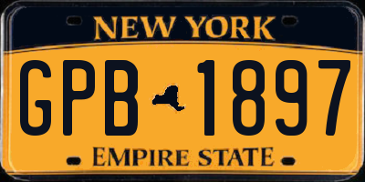 NY license plate GPB1897