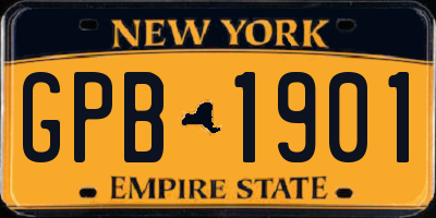 NY license plate GPB1901