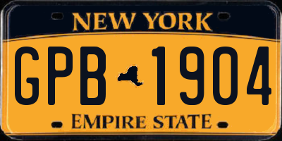 NY license plate GPB1904