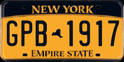 NY license plate GPB1917