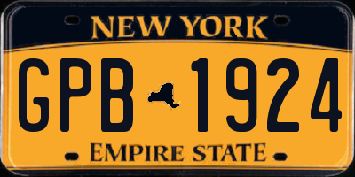 NY license plate GPB1924