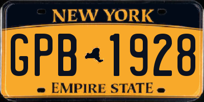 NY license plate GPB1928