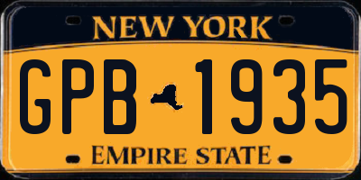 NY license plate GPB1935