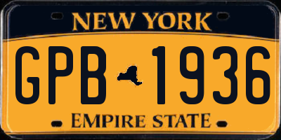 NY license plate GPB1936