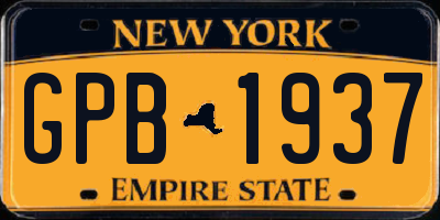 NY license plate GPB1937