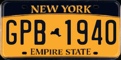 NY license plate GPB1940