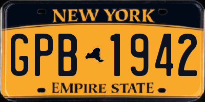 NY license plate GPB1942