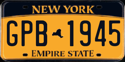 NY license plate GPB1945