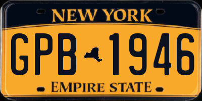 NY license plate GPB1946