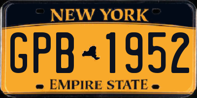 NY license plate GPB1952