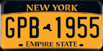 NY license plate GPB1955