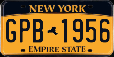 NY license plate GPB1956