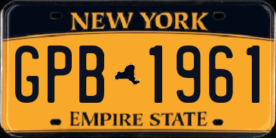 NY license plate GPB1961