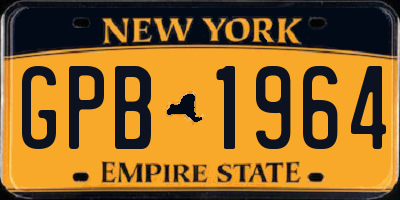 NY license plate GPB1964