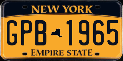 NY license plate GPB1965