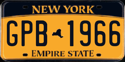 NY license plate GPB1966