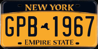 NY license plate GPB1967
