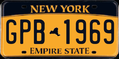 NY license plate GPB1969