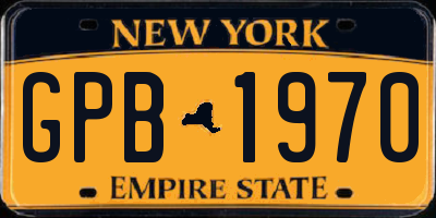 NY license plate GPB1970