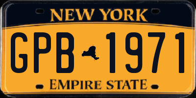 NY license plate GPB1971