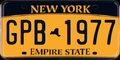NY license plate GPB1977
