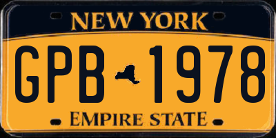 NY license plate GPB1978