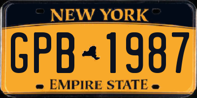 NY license plate GPB1987