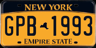 NY license plate GPB1993
