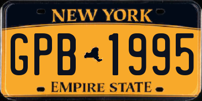 NY license plate GPB1995