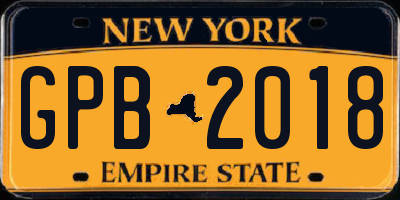 NY license plate GPB2018