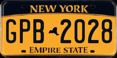 NY license plate GPB2028