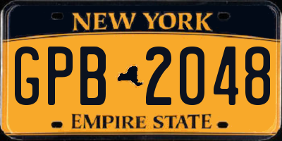 NY license plate GPB2048