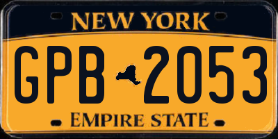 NY license plate GPB2053