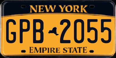 NY license plate GPB2055
